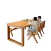 Mesa de Comedor de Madera de Fresno Estilo Mobiene, Mesa de Comedor de Madera Maciza para Sala de Estar, Escritorio, Mesa de Comedor y Escritorio Sencillo para el Hogar