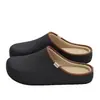 Pantuflas de cuero y algodón impermeables para hombre, de invierno para interior, silenciosas, antideslizantes, de suela gruesa, forradas de felpa, cálidas, que se pueden usar al aire libre