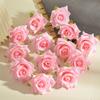 Gota de Agua Rocío Y 6cm Rosa de Cinco Puntas Flores Artificiales Decoración del Hogar DIY Tela de Seda Cabezas de Flores Falsas Adorno para el Cabello
