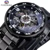 Reloj forsining moda para hombre casual clásico popular hueco pedrería manual reloj mecánico entrega de una pieza