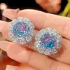 Otoño e Invierno Nuevo Zhuangshengsheng Joyería Base de Cobre Chapado en Oro Color Gradiente Simulado Conjunto de Tesoros de Color de Alta Gama Piedra Principal 18-16m