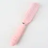 Pente de almofada de ar de urso de desenho animado em cores de macaron, pente de massagem com airbag de cabo longo, escova de cabelo alisante para uso doméstico