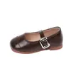 Sapatos Baixos de Couro Retrô para Meninas 2026 Novidade Primavera/Verão Sapatos Mary Jane Prata Princesa para Crianças Pequenas, Antiderrapantes