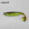 Hilo de Stock Transfronterizo Ojo de Pez Artificial de Cola en T Roscada 7cm/8.5cm/11cm Señuelo Hundible PVC Señuelo Blando de Dos Colores