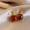 Aretes ovalados irregulares de aguja de plata chapados en oro, aretes elegantes Maillard, aretes retro de moda de alta calidad para mujer