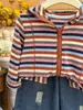 Chicas Otoño Nuevo Estilo Estilo Coreano Chaqueta con Capucha Rayada Moda Bebé Conjunto Casual Ropa Infantil Elegante de Moda Infantil