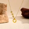 Collar Transfronterizo de Acero de Titanio Dorado, Joyería de Lujo Ligero de Alta Gama Transfronteriza para Mujer, Cadena para Clavícula que No se Desvanece, Cadena para Suéter de Acero Inoxidable