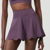 Falda de Tenis de Lycra de Onda Pequeña Transfronteriza para Mujer, Anti-Exposición, Secado Rápido, Falda Deportiva de Fitness con Dobladillo A, Falda de Tenis