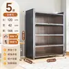 Armário de Armazenamento de Aço Prateleira de Armazenamento Doméstico Estante de Livros para Quarto Armário de Armazenamento Multi-Camadas de Piso para Varanda com Porta Armário de Armazenamento para Sala de Estar