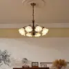 Estilo Creme Medieval Madeira Maciça Criativo Simples Romântico Exquisito Estilo Retrô Sala de Estar Quarto Sala de Jantar Luminárias Lustre de Flores
