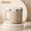 Caneca Transfronteiriça de Aço Inoxidável 304 com Tampa, Tampa Deslizante, à Prova de Poeira e Queda, para Uso no Escritório e em Casa, Xícara para Café e Chá
