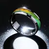 Anéis de Lua Shengxi Estilo Europeu e Americano em Aço Titânio, Anéis de Casal com Sensor de Temperatura, Anéis da Moda, Joias Populares Transfronteiriças