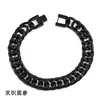 Directo de Fábrica Europeo y Americano Simple Acero Inoxidable Doble Tejido Cuatro Lados Pulido Pulsera Cadena Cubana Hip Hop para Hombre Pulsera de Acero de Titanio
