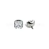 Brincos Pequenos Cubo Fundo Redondo de Liga de Titânio Astmf-136 Titânio G23 Rosca Interna Zircônia Studs para Lábio Studs para Orelha Cabeça de Piercing