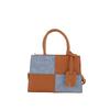 Bolsa de mão moderna estilo coreano com costura de cores contrastantes, textura de alta qualidade, casual, pequena bolsa quadrada, bolsa de ombro transversal para mulheres
