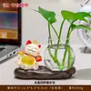 Vaso Hidropônico Gato da Sorte Aquário Decoração Criativa para Mesa de Escritório Ornamento Presente Recipiente para Cultivo de Plantas Verdes em Água