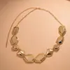 Pendientes Circulares de Empalme Estilo Metal Transfronterizo Europeo y Americano y Conjunto de Collar, Cadena para Clavícula de Moda de Nicho, Conjunto de Joyería Versátil y Elegante