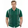 Ropa Masculina Nueva de Verano Transfronteriza Cárdigan con Solapa Ropa de Punto Casual Camisa Polo Casual de Manga Corta para Negocios para Hombre Sj0053