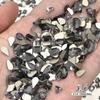Broca especial de forma especial con base plana negra chapada, tamaño pequeño, mediano y grande, broca para vidrio K9, joyería para uñas negra mixta, venta al por mayor