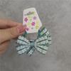 Primavera y Verano nuevo estilo preppy dulce bebé niños niña pequeña liga banda de pelo a cuadros verde frijol anillo para el pelo