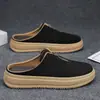 Zapatos de Plataforma sin Cordones para Hombre con Punta Cerrada, Estilo Coreano 2026, Suela Gruesa, Que Aumentan la Altura, Pantuflas Casuales Perezosas de Ponerse Fácil, de Moda para Hombre