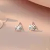 Aretes de Plata Pura S999 de Hello Kitty, Lindos Dibujos Animados Dulces, Joyería Exquisita de Oreja de Gato Suave y Única, Venta al por Mayor