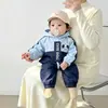 Macacão com Capuz de Manga Longa para Bebês para Primavera e Outono para Meninos e Meninas, Macacão Outerwear Fofo e Estiloso para Recém-Nascidos, Roupa para Lua de Mel