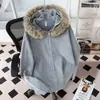 Chaqueta de Punto Casual con Cuello de Piel 2025 Nuevo Otoño e Invierno Holgada para Pareja Ropa Casual Perezosa con Capucha de Punto para Hombre