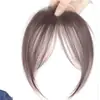 Peluca de Fleco de Aire para Mujer, Cabello Real Completo Natural Frente Estilo Francés Flequillo Ligero Sin Costuras