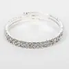 Pulsera elástica de alambre de acero con pedrería, de estilo coreano, moderna y única, para mujer, estilo mixto, Venta Directa de Fábrica B032