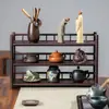 Estante de Exhibición para Uso Doméstico, Estante para Almacenamiento de Juegos de Té, Organizador de Escritorio, Soporte de Exhibición de Tetera de Múltiples Niveles, Estante de Almacenamiento con Múltiples Compartimentos