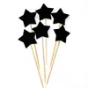 Love Star Tarjeta de Inserción para Pastel de Cumpleaños Pastel de Cumpleaños Mesa de Postres Inserción Decorativa Tarjeta de Inserción Decorativa Estrella de Cinco Puntas