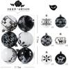 Adorno navideño colgante para árbol de Navidad, 6 piezas, forma cilíndrica pintada, con revestimiento navideño.