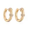 Brincos Retro de Cobre Banhado a Ouro 18K com Zircônia Aogu Simples Acessível Luxo para Mulheres Ins Popular Estiloso Versátil Atravessar Fronteiras