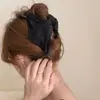 Presilha Triangular de Tecido Coreano com Bolinhas para Mulheres com Cabelo Preso na Parte de Trás da Cabeça Metade Preso Pinça Tubarão Grampo de Cabelo Acessórios de Cabelo Elegantes e da Moda