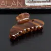 Grampo de Garra Grande de Acetato Estilo Lan Maillard Estilo Coreano Etiqueta Dourada Retro High-End Presilha para Coque Grampo Tubarão Acessórios de Cabelo