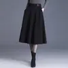 Saia Feminina Elegante com Caimento 2026 Outono/Inverno Nova Saia de Cintura Alta Emagrecedora Linha A Saia Evasê Casual Elegante Tendência