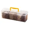 Caja Transparente Portátil para Almacenamiento de Especias de Cocina, Frasco Sellado para Condimentos, Caja de Almacenamiento Compartimentada, Caja para Condimentos de Grado Alimenticio