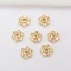 Porta-flores micro zircão embutido 14K cor de ouro retendo flor chapéu pulseira espaçador diy contas soltas feitas à mão frisadas acessórios de material