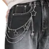 Estilo Ins Popular Cadena de Joyería para Pantalones Estrella Cadena Metálica Multicapa Diseño Colgante Punk Hip-Hop Tendencia para Jeans