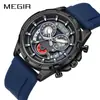 Megir Una Pieza Envío Directo Transfronterizo Popular Payaso Multifunción Cronometraje Calendario Luminoso Reloj para Hombre 2248