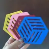 Tapete isolante oco de feltro tapete de mesa anti-queimadura cozinha mesa de centro simples seis lados Tigela prato louça tapete absorvente