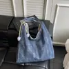 Bolsa Tote Jeans Estilo Preguiçoso Coreano para Mulheres 2025 Nova Grande Capacidade Ombro Único Bolsa de Axila Bolsa para Estudante Aula Comutador