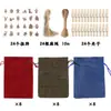 Traje de bolsillo de lino con cordón de Navidad, calendario de Adviento, cuenta regresiva, etiqueta de madera, traje en stock, bolsillo con cordón, venta al por mayor