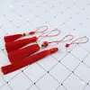 Fleco Rojo con Borlas Material Hecho a Mano para DIY Broche Hanfu Estilo Antiguo Adorno Colgante Cortina de Linterna Colgante para Coche Fleco con Borlas