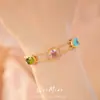 Pulsera Ovalada de Zirconia Chapada en Oro Real de 18 Quilates, Pulsera de Lujo Ligero de Nicho, Joyería de Mano Personalizada Exquisita Estilo Palacio al por Mayor