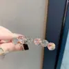 Pasador de Lujo Redondo con Pedrería Estilo Coreano, Pinza de Pato de Moda para Flequillo Lateral, Accesorio para el Cabello de Gama Alta
