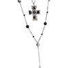 Collar Negro Cruzado de Doble Capa Dulce y Fresco Sexy para Mujer Diseño de Nicho Cadena para Clavícula Collar Elegante con Estilo