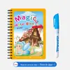 Livro de Pintura a Água Mágica para Crianças Livro de Pintura a Água Graffiti Repetido Livro de Pintura de Escova de Água para Bebês Bloco de Desenho de Brinquedo Educativo