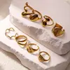 Anillo Abierto Nuevo con Rosca Estilo Europeo y Americano Diseño Creativo Elegante Gama Alta Acero de Titanio Chapado en Oro de 18K Anillo de Joyería